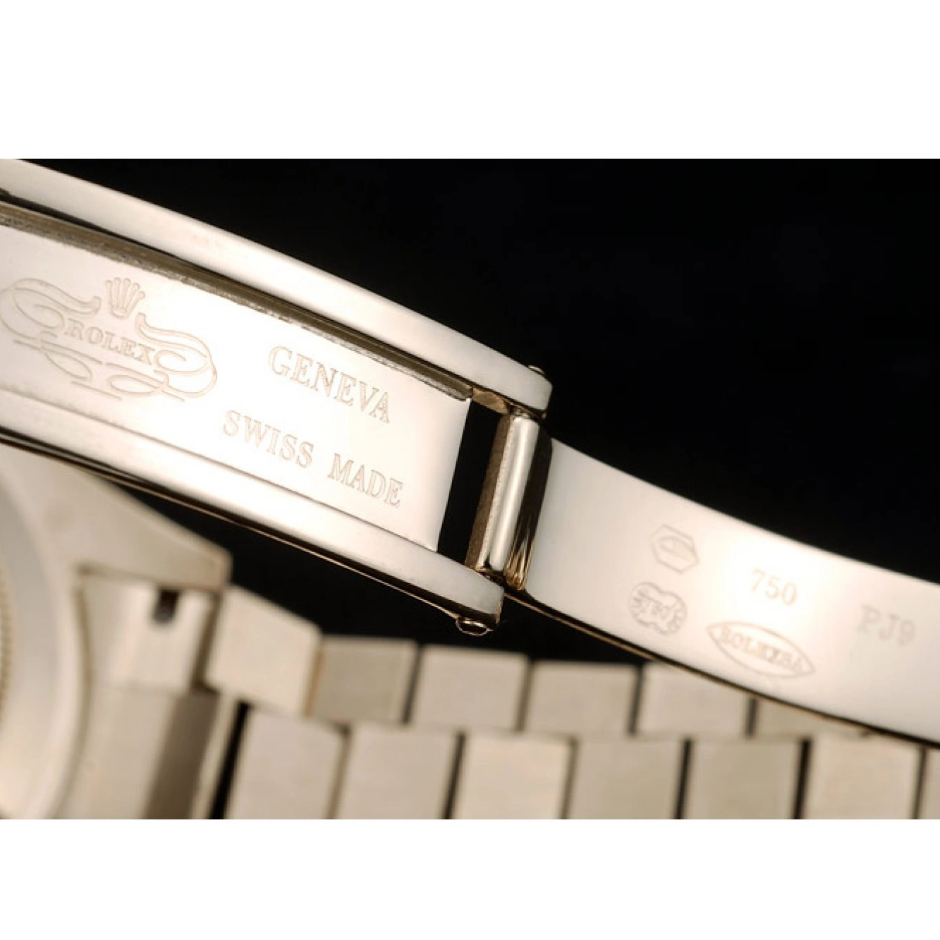 Aaa replica watch DayDate Ribbed Steel Stainless Gold 41997 Rolex Dial Gold Bezel Swiss 0705
